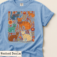 Load image into Gallery viewer, Cat Nature Shirt – Botanical Woodland Design for Cat Lovers
