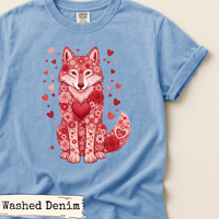 Load image into Gallery viewer, Floral Wolf Valentine Shirt