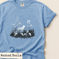 Load image into Gallery viewer, White Wolf Shirt Dark Forest Gothic Nature Art