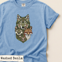 Load image into Gallery viewer, Woodland Animal Art – Botanical Fox Wolf Otter Nature Print