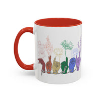 Load image into Gallery viewer, Rainbow ASL Hands with Flowers Mug | Accent Coffee Mug