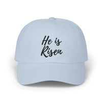 Load image into Gallery viewer, He Is Risen Dad Cap — Christian Easter Embroidered Baseball Hat