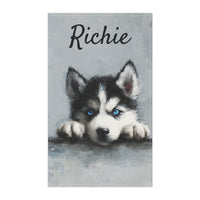 Load image into Gallery viewer, Blue-Eyed Husky Puppy Tea Towel | Cotton-Blend Kitchen Towel