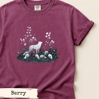 Load image into Gallery viewer, White Wolf Shirt Dark Forest Gothic Nature Art
