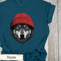 Load image into Gallery viewer, Wolf Beanie Shirt