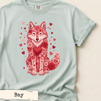 Load image into Gallery viewer, Floral Wolf Valentine Shirt