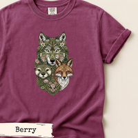 Load image into Gallery viewer, Woodland Animal Art – Botanical Fox Wolf Otter Nature Print