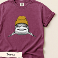Load image into Gallery viewer, Shark Beanie Shirt Funny Coastal Adventure Great White Tee