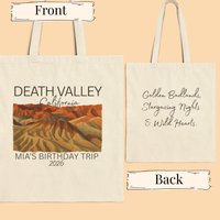 Load image into Gallery viewer, Death Valley National Park Tote Bag – Personalized Canvas Mountain Souvenir