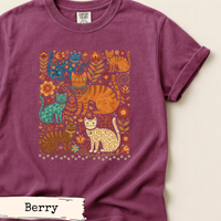 Load image into Gallery viewer, Cat Nature Shirt – Botanical Woodland Design for Cat Lovers