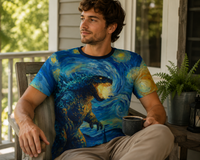 Load image into Gallery viewer, Mythical Beast Van Gogh Shirt – Starry Night All Over Print Kaiju Art Tee