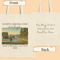 Load image into Gallery viewer, Olympic National Park National Park Tote Bag – Personalized Canvas Mountain Souvenir