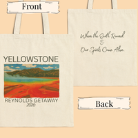 Load image into Gallery viewer, Yellowstone National Park Tote Bag – Personalized Canvas Mountain Souvenir