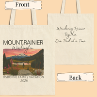 Load image into Gallery viewer, Mount Rainier National Park Tote Bag – Personalized Canvas Mountain Souvenir