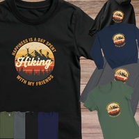 Load image into Gallery viewer, Hiking With Friends Retro Sunset Shirt