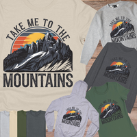 Load image into Gallery viewer, Take Me to the Mountains Design | Retro Mountain Artwork | Outdoor Adventure Graphic | Hiking Nature Illustration | Gift for Mountain Lovers