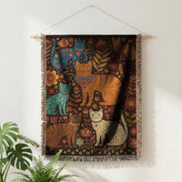Load image into Gallery viewer, Cat Tapestry Wall Hanging – Woven Boho Folk Art Throw Blanket Gift