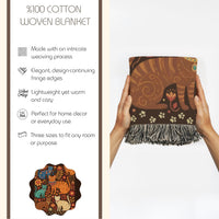 Load image into Gallery viewer, Cat Tapestry Wall Hanging – Woven Boho Folk Art Throw Blanket Gift