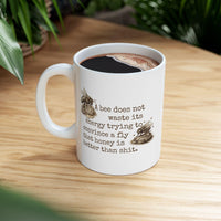 Load image into Gallery viewer, Bee Coffee Mug – Funny Sarcastic Quote Ceramic Beekeeper Gift
