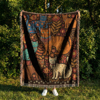 Load image into Gallery viewer, Cat Tapestry Wall Hanging – Woven Boho Folk Art Throw Blanket Gift