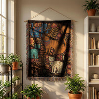 Load image into Gallery viewer, Cat Tapestry Wall Hanging – Woven Boho Folk Art Throw Blanket Gift