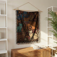 Load image into Gallery viewer, Cat Tapestry Wall Hanging – Woven Boho Folk Art Throw Blanket Gift
