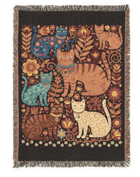 Load image into Gallery viewer, Cat Tapestry Wall Hanging – Woven Boho Folk Art Throw Blanket Gift