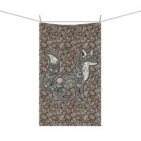 Load image into Gallery viewer, Linen Dish Towel Fox Silhouette Design Brown Paisley Pattern Kitchen Cloth Woodland Animal Folk Art Farmhouse Tea Towel Absorbent Fabric Rustic Kitchen Textile Decorative Hand Towel Cottage Style Cooking Accessory Perfect Gift For Men