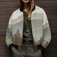 Load image into Gallery viewer, Wolf Bomber Jacket Womens – Geometric Wilderness Fashion Coat