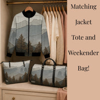 Load image into Gallery viewer, Personalized Tote Bag – Leather Crossbody Work Bag with Mountain Design