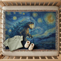 Load image into Gallery viewer, Mythical Beast Throw Blanket – Starry Night Woven Gift for Him