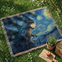 Load image into Gallery viewer, Mythical Beast Throw Blanket – Starry Night Woven Gift for Him