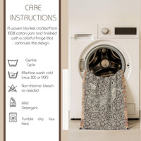 Load image into Gallery viewer, Fox Throw Blanket – Woven Cotton Paisley Boho Farmhouse Throw