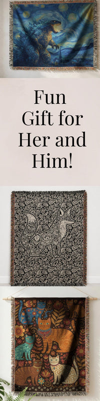 Load image into Gallery viewer, Fox Throw Blanket – Woven Cotton Paisley Boho Farmhouse Throw