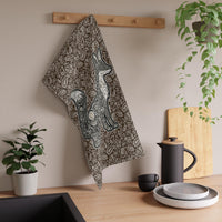 Load image into Gallery viewer, Kitchen Tea Towel Brown Paisley Linen Cloth Fox Design Woodland Animal Pattern Folk Art Style Farmhouse Dish Drying Towel Rustic Home Cooking Accessory Absorbent Kitchen Textile Decorative Display Cloth Perfect Housewarming Gift For Men