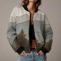 Load image into Gallery viewer, Wolf Bomber Jacket Womens – Geometric Wilderness Fashion Coat