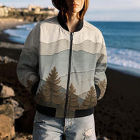 Load image into Gallery viewer, Wolf Bomber Jacket Womens – Geometric Wilderness Fashion Coat
