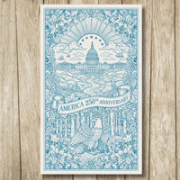 Load image into Gallery viewer, America 250th Anniversary Gift – Patriotic Tea Towel with Capitol Building