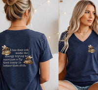 Load image into Gallery viewer, Bee Shirt Women – Vneck Cotton Tee
