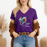 Load image into Gallery viewer, Usa 250 Floral Flag Vneck Tee