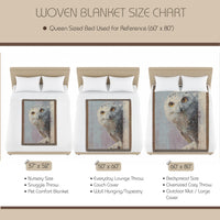 Load image into Gallery viewer, Snowy Owl Blanket – Woven Cotton Wildlife Throw Tapestry