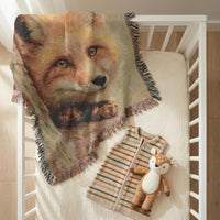 Load image into Gallery viewer, Fox Throw Blanket – Woven Vintage Tapestry for Woodland Nursery