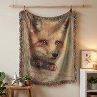 Load image into Gallery viewer, Fox Throw Blanket – Woven Vintage Tapestry for Woodland Nursery