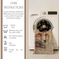 Load image into Gallery viewer, Fox Throw Blanket – Woven Vintage Tapestry for Woodland Nursery