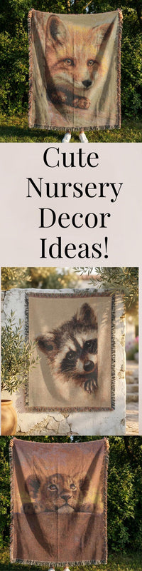 Load image into Gallery viewer, Fox Throw Blanket – Woven Vintage Tapestry for Woodland Nursery