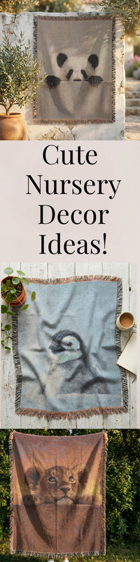 Load image into Gallery viewer, Penguin Woven Blanket – Cotton Throw Tapestry Nursery Wall Art