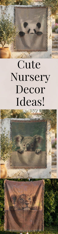 Load image into Gallery viewer, Lion Throw Blanket – Handwoven Cub Design Safari Nursery Wall Hanging