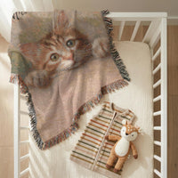 Load image into Gallery viewer, Custom Pet Blanket – Personalized Name Embroidered Woven Cotton