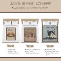 Load image into Gallery viewer, Custom Pet Blanket – Personalized Name Embroidered Woven Cotton