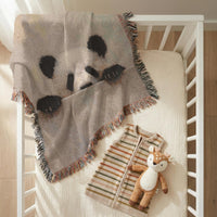 Load image into Gallery viewer, Panda Woven Blanket – Soft Cotton Throw for Nursery Gifts